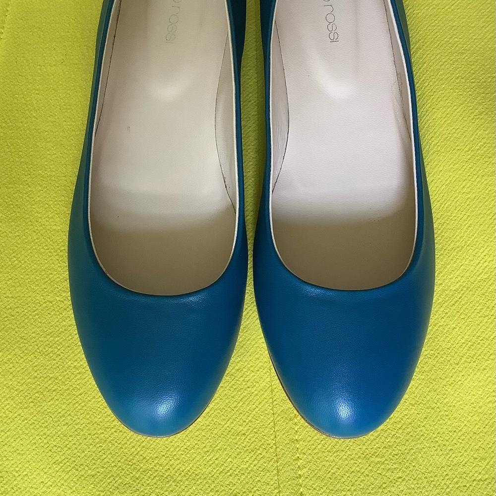 Sergio Rossi Blue Leather Ballerina Shoes 39 EU/9 US